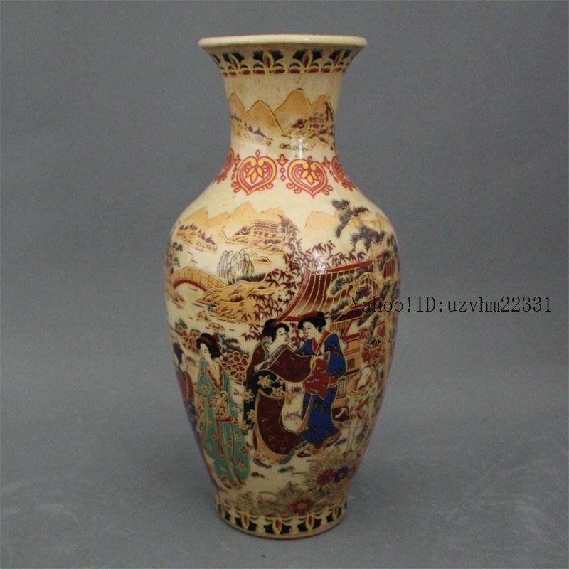 乾隆粉彩仕女図花瓶 景徳鎮 陶磁器 装飾品 現代工芸品美術品