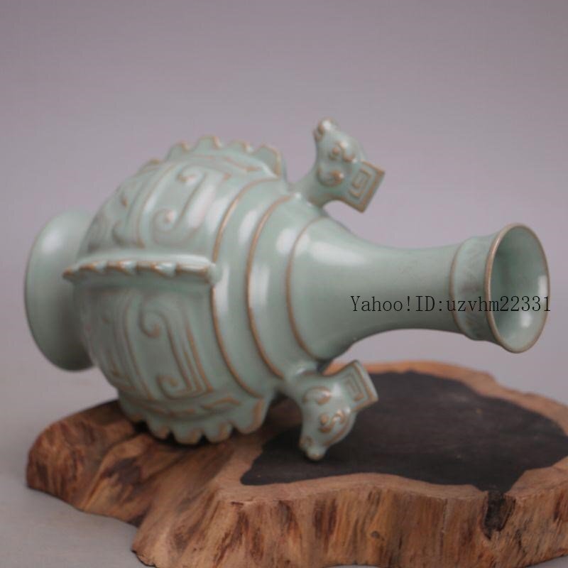北宋汝窯元祐年双羊回紋尊瓶 景徳鎮 陶磁器 装飾品 工芸品 美術品 置物 北宋汝窯元祐年双羊回紋尊瓶 景徳鎮 陶磁器 装飾