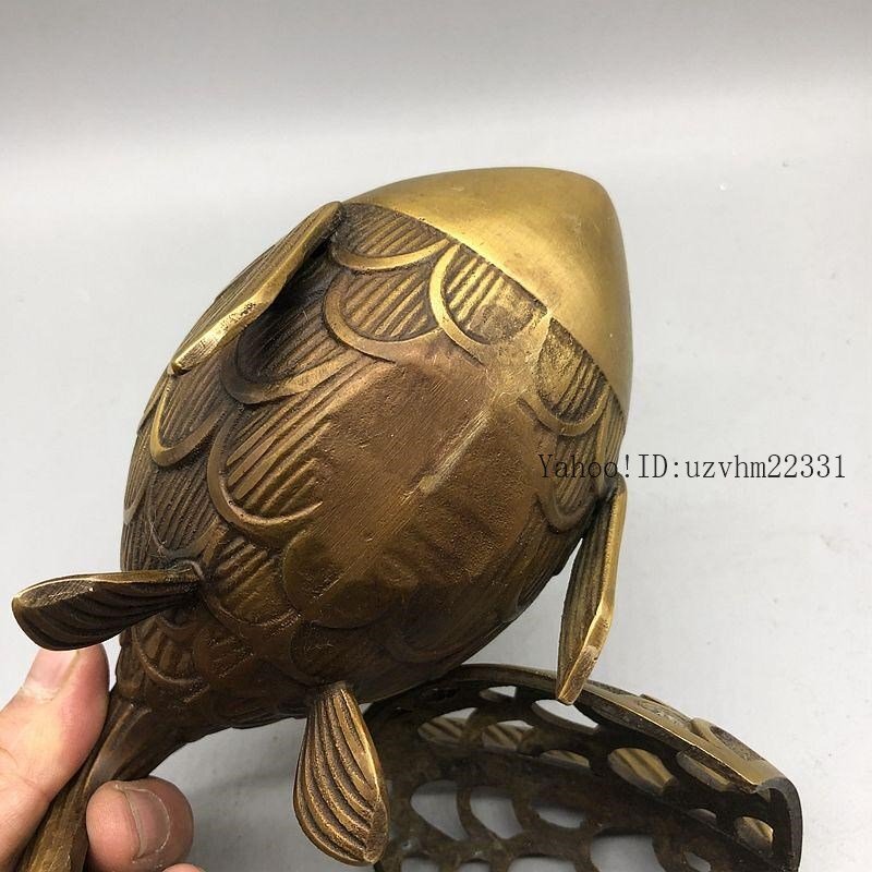 銅 細(xì)工 金魚置物 金魚薫香爐 香道具茶道具 裝飾品 工蕓品 置物