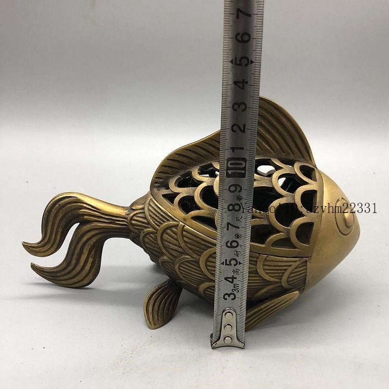 銅 細(xì)工 金魚置物 金魚薫香爐 香道具茶道具 裝飾品 工蕓品 置物
