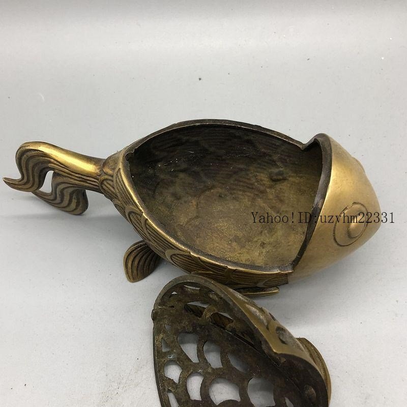 銅 細(xì)工 金魚置物 金魚薫香爐 香道具茶道具 裝飾品 工蕓品 置物