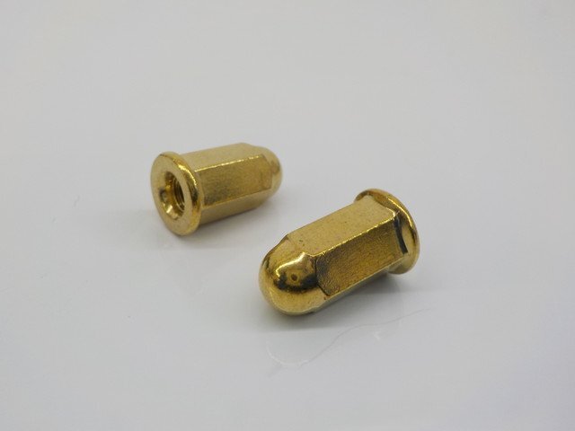 （KS）★☆6ｍｍ　ロングマフラーナット（フランジナット）ゴールド　8個セット（ゼファー?CBX400F?バイク?ホーク）　R5-7