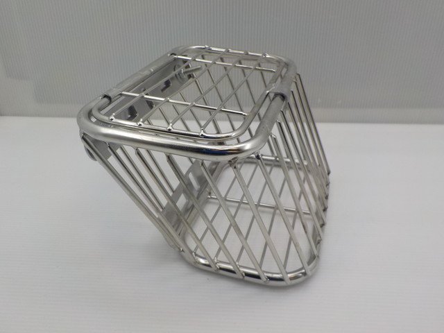VT★☆ステンレスバスケット（バイク用カゴ）小　フタ付き（モンキー?ダックス?DAX?シャリー?ディオ?ジョグ?レッツ?アドレス）
