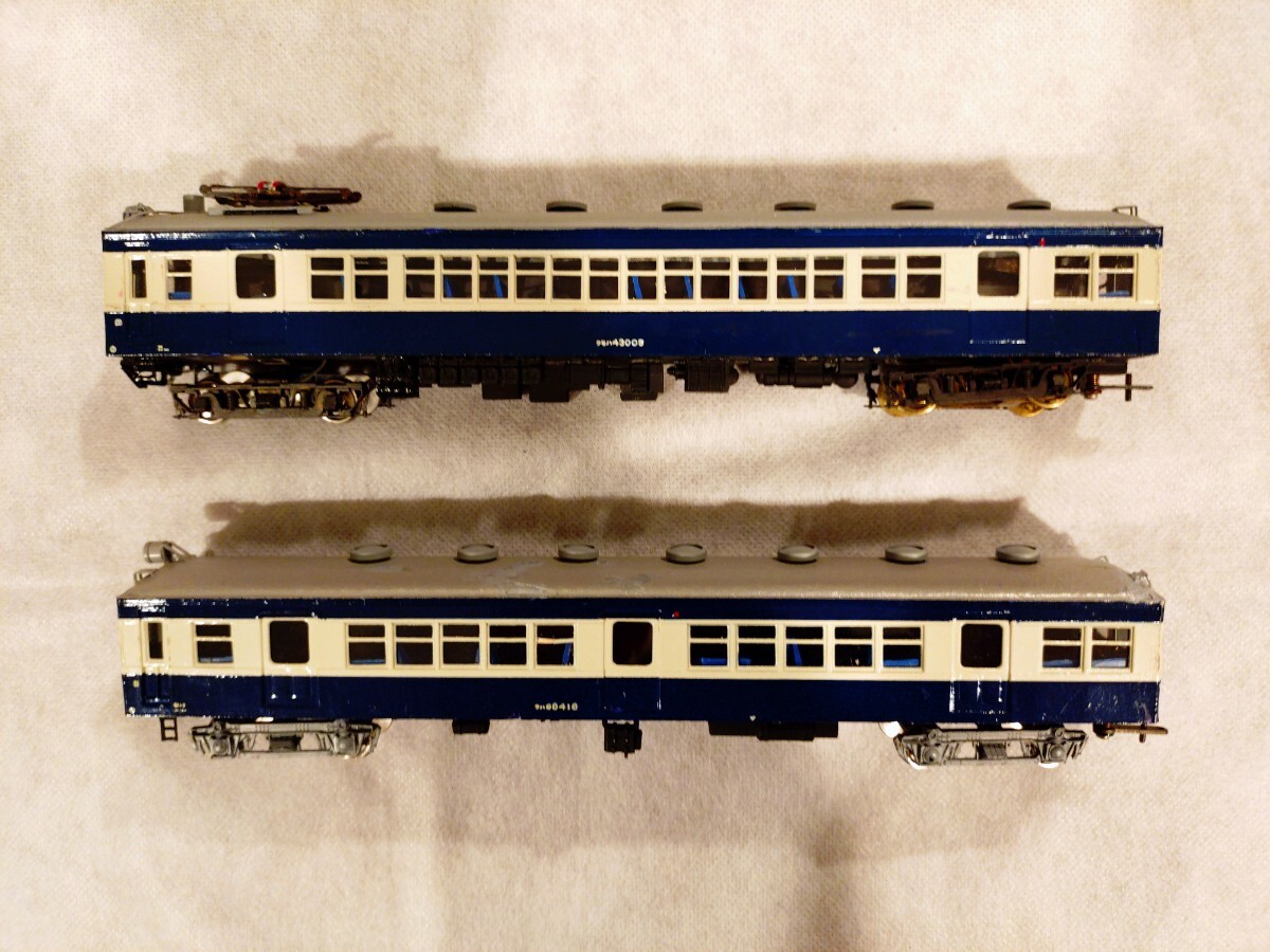 鉄道模型 HOゲージ ロコモデル 國電 クモハ43形(43-009 モーター付き) クハ68(68-418 モーター無し) 2両セット