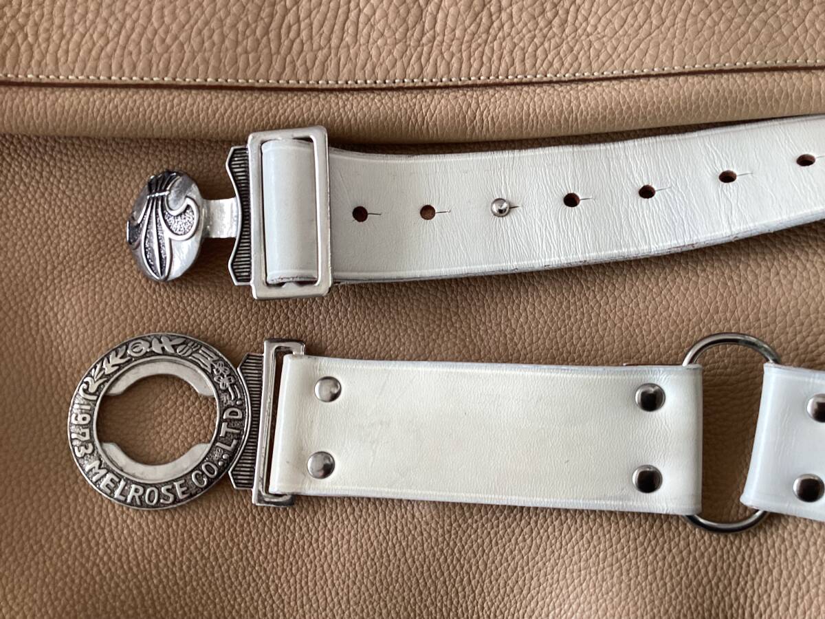 ★美品★MELROSE 牛革ベルト　ホワイト　45㎜巾