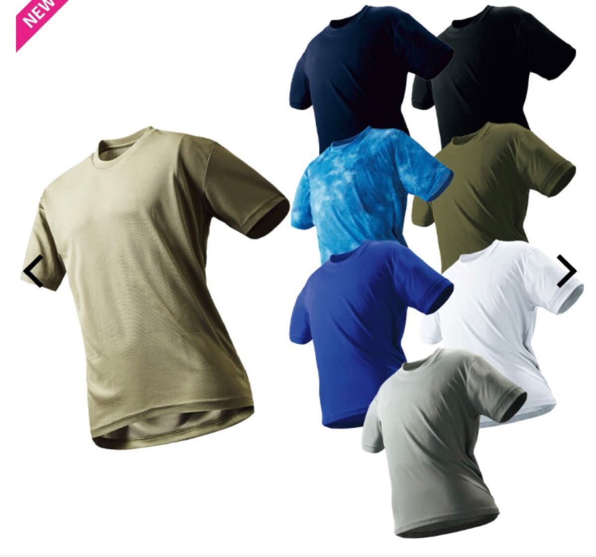 ワークマン　放熱冷感Tシャツ　2枚セット　ホワイト　グレー　グレージュ　インディゴ　ブルー　カーキ　ネイビー　ブラック　S.M.L.LL.3L