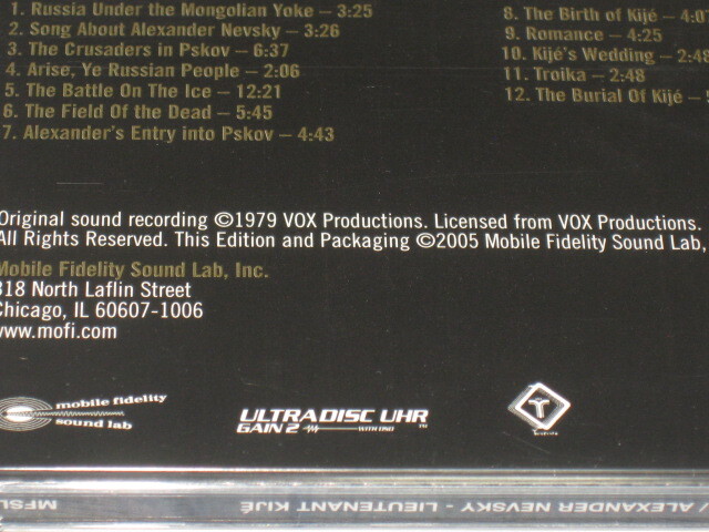 MFSL SACD Multi-ch★レナード?スラットキン★プロコフィエフ★キージェ中尉★アレクサンドル?ネフスキー★L(fēng)EONARD SLATKIN