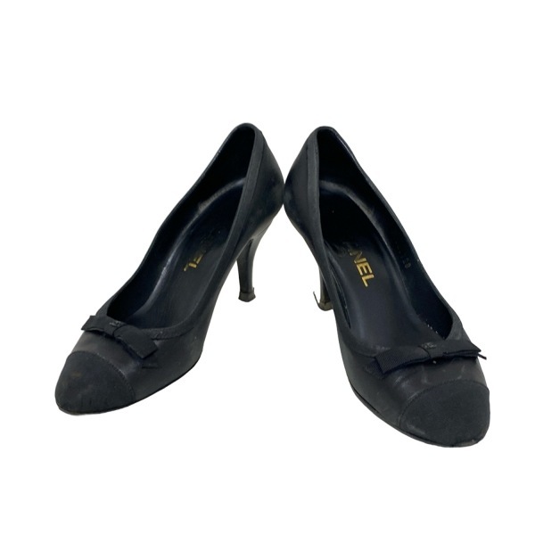 シャネル CHANEL パンプス 35 1/2C G26728 - レザー 黒 レディース 靴
