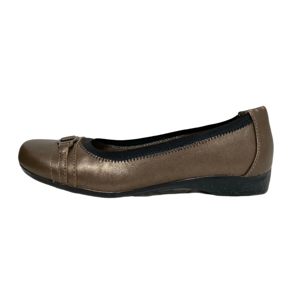 クラークス Clarks フラットシューズ UK4D - レザー メタルダークブラウン レディース COLLECTION 靴