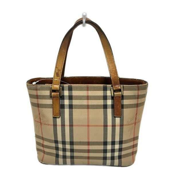 バーバリー BURBERRY/Burberry ハンドバッグ - レザー ベージュ×黒×マルチ チェック柄 バッグ