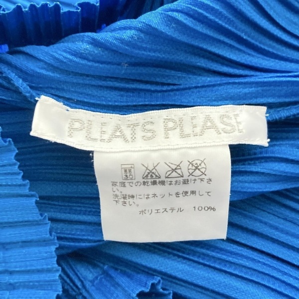 プリーツプリーズ PLEATS PLEASE 半袖カットソー サイズ3 L - ブルー レディース クルーネック/プリーツ 美品 トップス