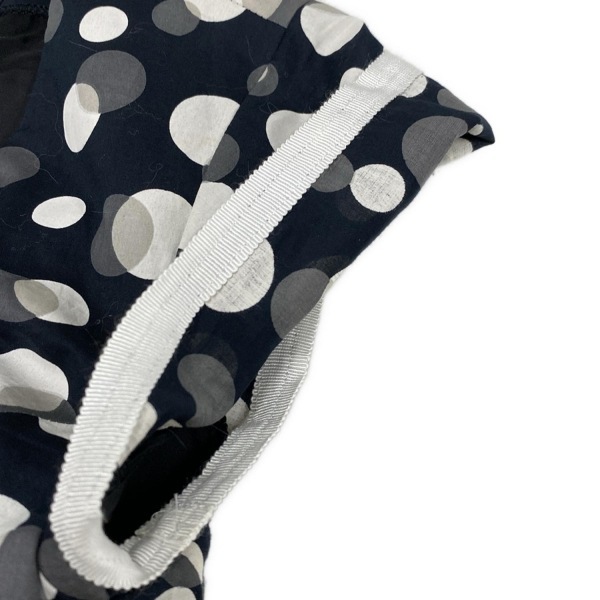 アクアスキュータム Aquascutum サイズ8 M - ダークネイビー×ダークグレー×白 レディース クルーネック/半袖/ひざ丈/ドット柄 美品
