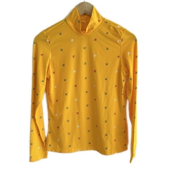 クレージュ COURREGES 長(zhǎng)袖カットソー サイズ38 M - ダークイエロー×グレー×マルチ レディース ハイネック 美品 トップス