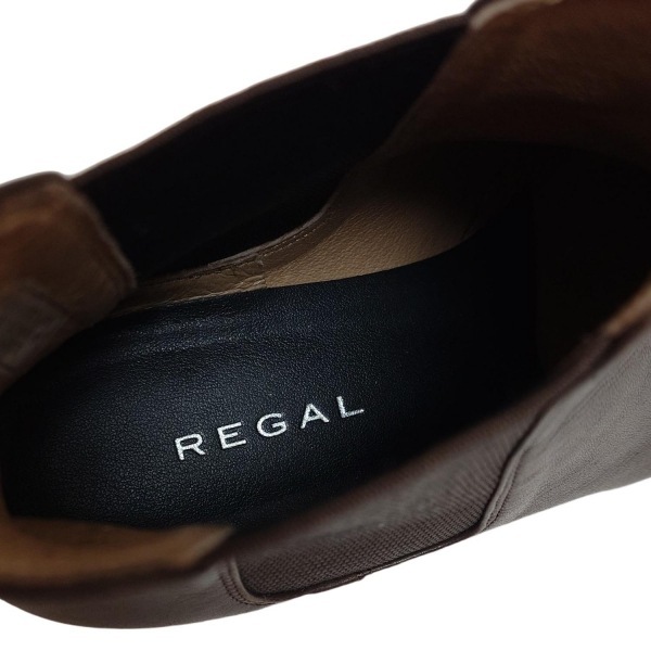 リーガル REGAL ショートブーツ 24 - レザー ダークブラウン レディース サイドゴア 靴