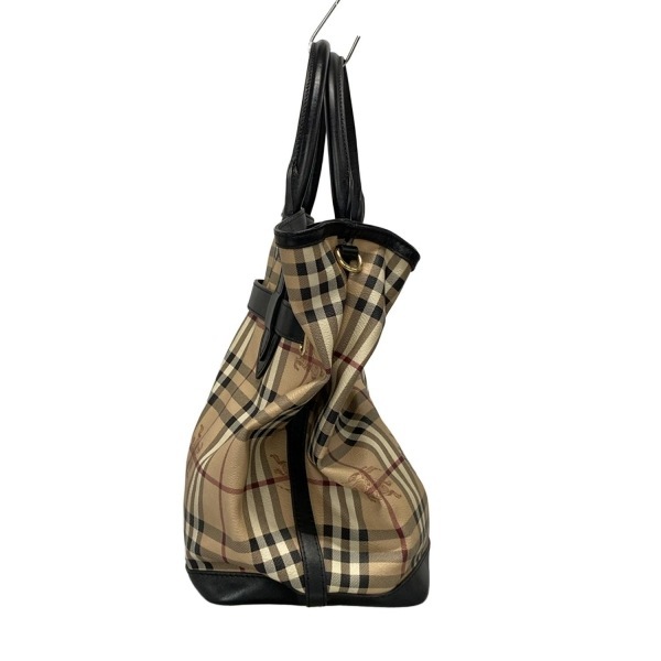 バーバリー BURBERRY/Burberry ハンドバッグ 3865893 レザー ベージュ×黒×マルチ ヘイマーケットチェック柄 バッグ