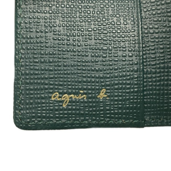 アニエスベー agnes b キーケース - レザー ダークグリーン 6連フック/キーリング付き 美品 財布