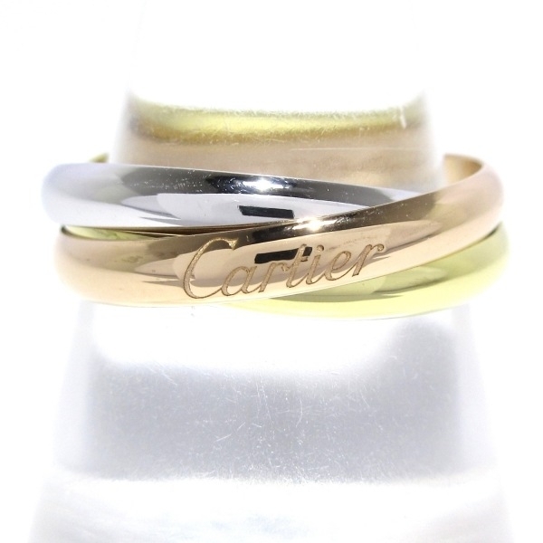 磨き済み■カルティエ Cartier 3連リング 57 トリニティ K18スリーカラー アクセサリー（指）