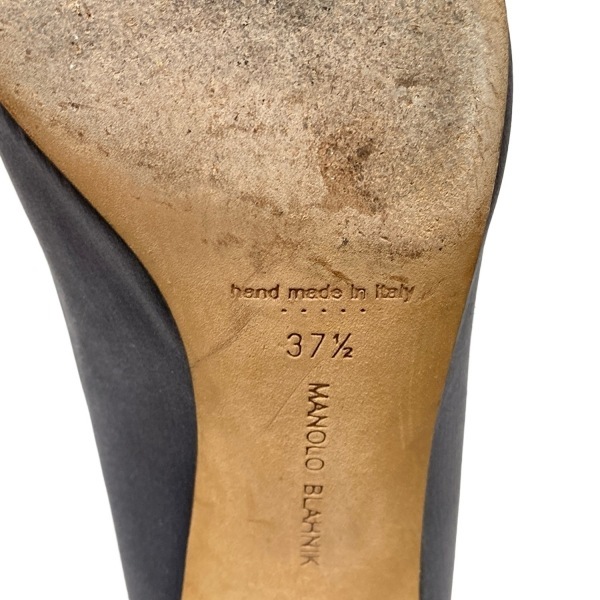 マノロブラニク MANOLO BLAHNIK パンプス 37 1/2 - グレー レディース ラインストーン 靴
