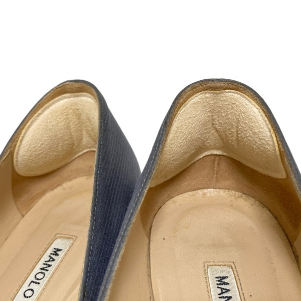 マノロブラニク MANOLO BLAHNIK パンプス 37 1/2 - グレー レディース ラインストーン 靴