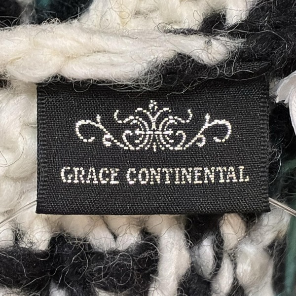 グレースコンチネンタル GRACE CONTINENTAL 長袖セーター/ニット サイズ36 S - ダークネイビー×白×マルチ レディース Vネック トップス