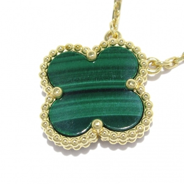 磨き済み■ヴァンクリーフ&アーペル VanCleef & Arpels ネックレス VCARO9VA00 ヴィンテージアルハンブラ K18YG×マラカイト