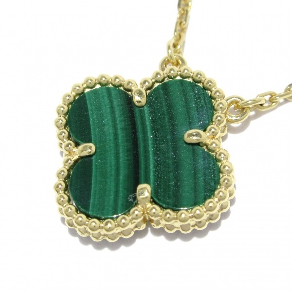 磨き済み■ヴァンクリーフ&アーペル VanCleef & Arpels ネックレス VCARO9VA00 ヴィンテージアルハンブラ K18YG×マラカイト