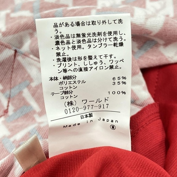 アダバット Adabat サイズ38 M - レッド×白?兒 レディース レギュラーカラー/半袖/ひざ丈/ポロシャツワンピ 美品 ワンピース