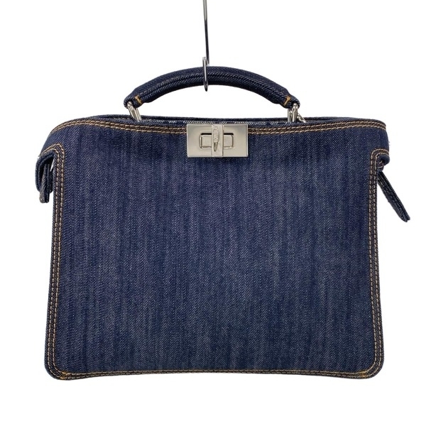 フェンディ FENDI ハンドバッグ 7VA530-AMA5 ピーカブーアイシーユースモール ネイビー 美品 バッグ
