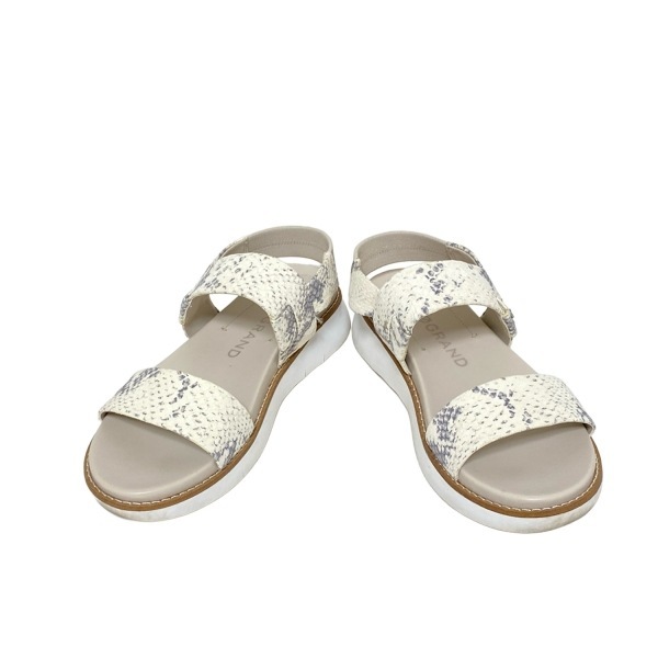 コールハーン COLE HAAN サンダル 5B - アイボリー×グレー レディース パイソン柄/ZERO GRAND 靴
