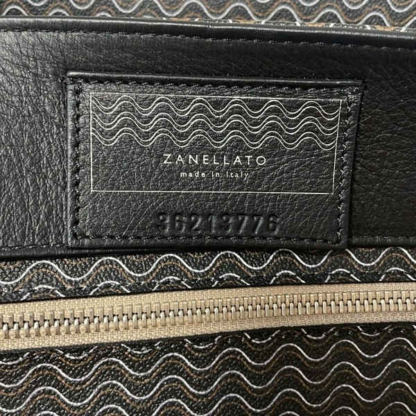 ザネラート ZANELLATO トートバッグ - レザー 黒×ブラウン×白 ボーダー バッグ