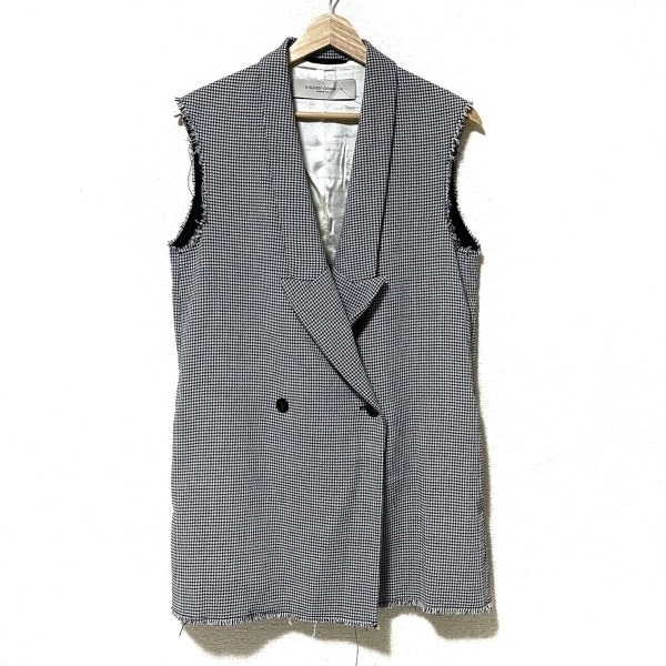 ゴールデングース GOLDEN GOOSE サイズ42 L - 黒×白 レディース ノースリーブ/春/秋 コート