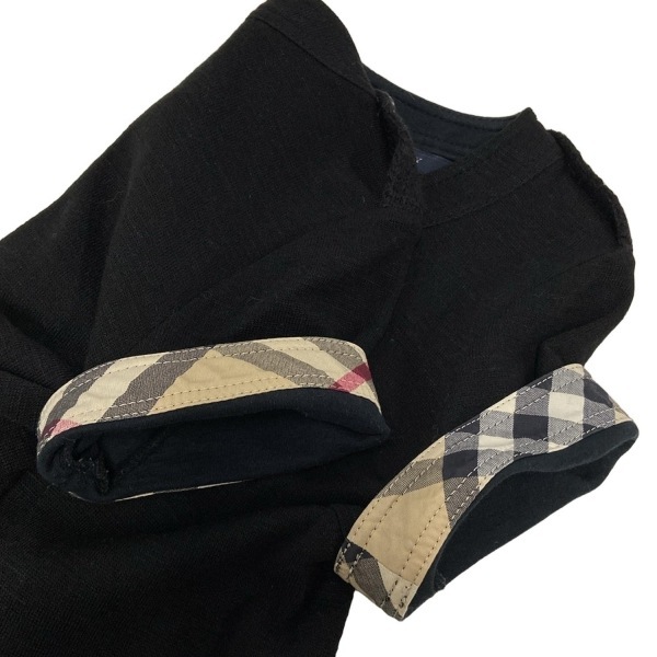 バーバリーロンドン Burberry LONDON サイズ1 S - 黒 レディース クルーネック/半袖/ミニ丈 美品 ワンピース