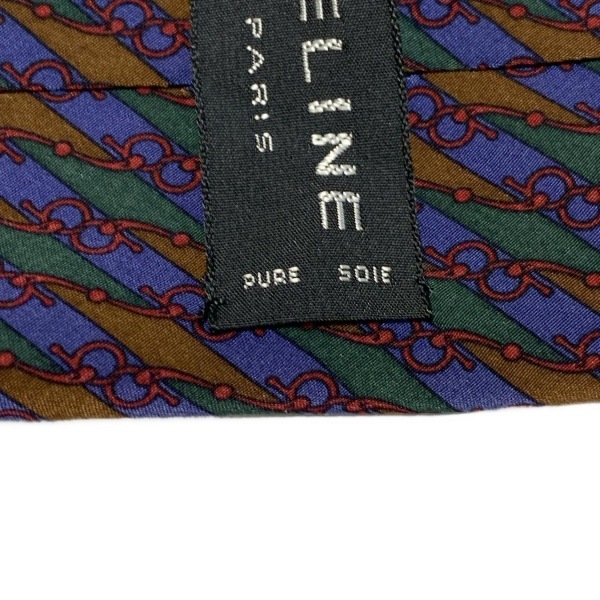 セリーヌ CELINE - ブルー×ダークグリーン×マルチ メンズ レジメンタル ネクタイ
