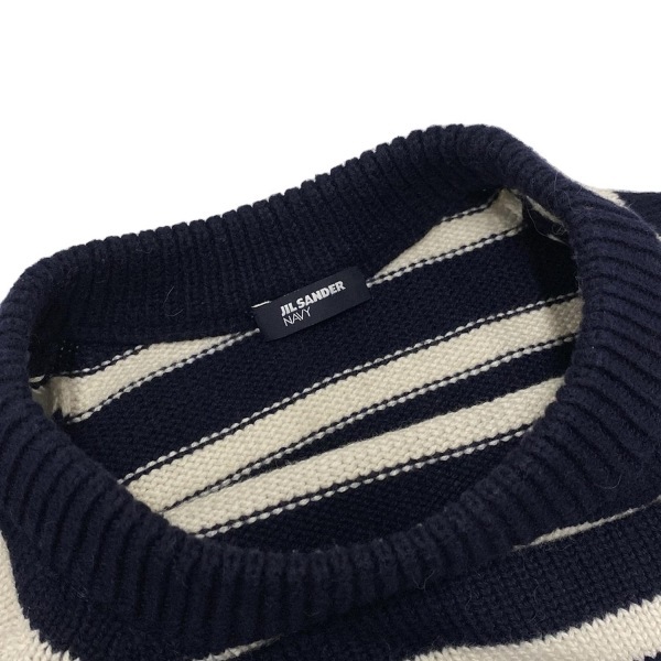 ジルサンダー JILSANDER 長袖セーター/ニット サイズS JDE630A - ダークネイビー×アイボリー レディース 美品 トップス_画像8