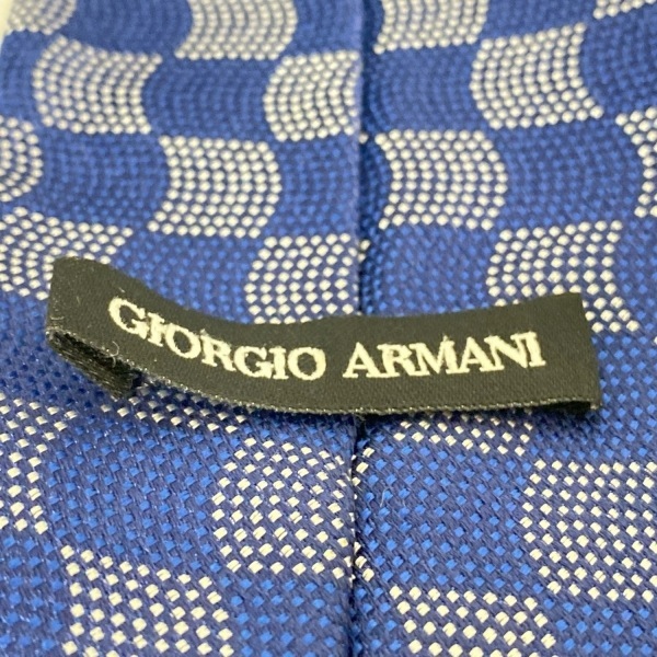 ジョルジオアルマーニ GIORGIOARMANI - ネイビー×シルバー メンズ ネクタイ