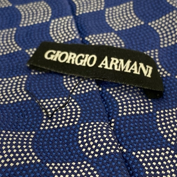 ジョルジオアルマーニ GIORGIOARMANI - ネイビー×シルバー メンズ ネクタイ