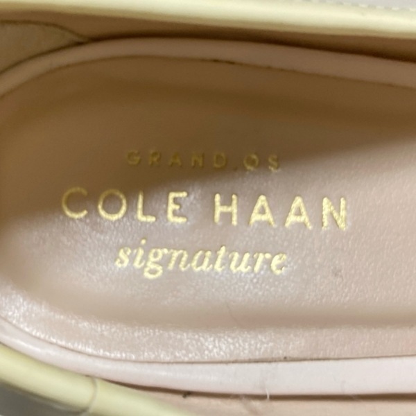 コールハーン COLE HAAN パンプス 7 1/2B - レザー ベージュ×アイボリー レディース リボン/GRAND.OS/signature 靴
