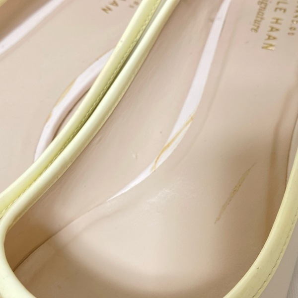 コールハーン COLE HAAN パンプス 7 1/2B - レザー ベージュ×アイボリー レディース リボン/GRAND.OS/signature 靴