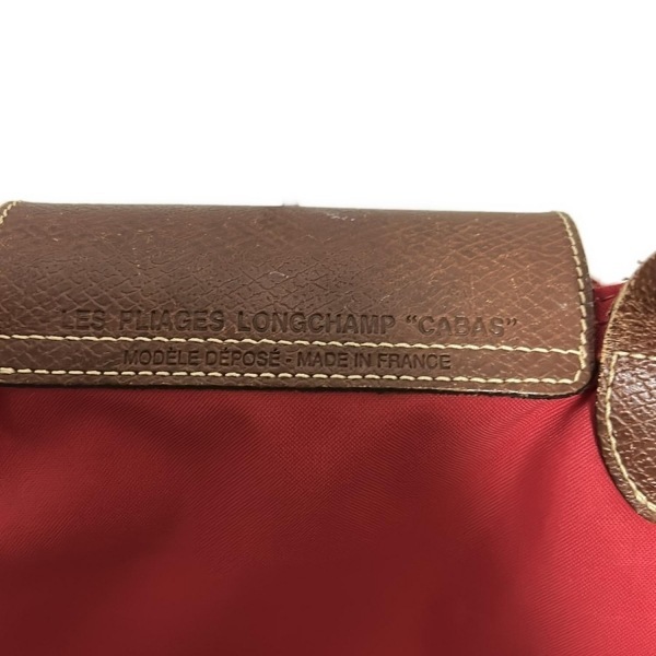 ロンシャン LONGCHAMP トートバッグ ル?プリアージュオリジナル レザー レッド×ダークブラウン 折りたたみ バッグ
