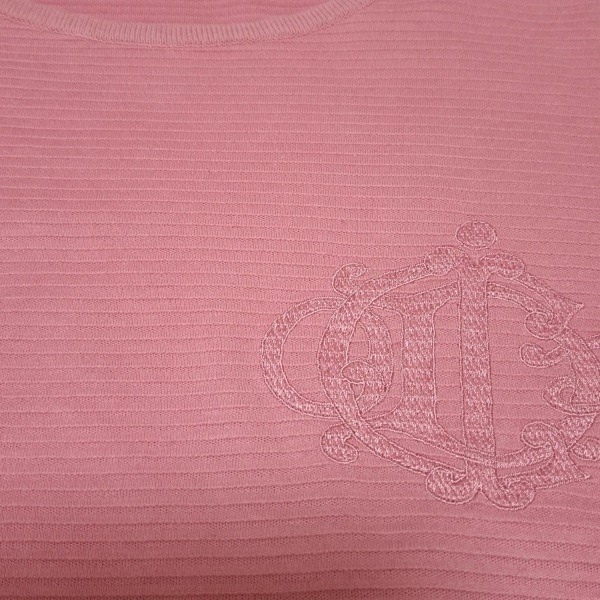 ディオール/クリスチャンディオール DIOR/ChristianDior 半袖Tシャツ - ピンク レディース クルーネック/刺繍/ショート丈 トップス