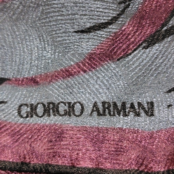 ジョルジオアルマーニ GIORGIOARMANI - ブルーグレー×ボルドー?兒 美品 スカーフ