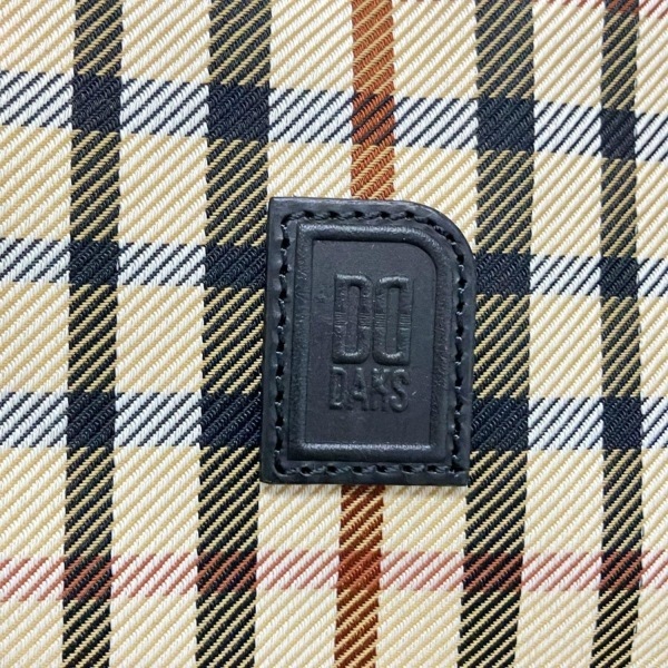 ダックス DAKS ハンドバッグ - ベージュ×黒×マルチ チェック柄/ミニボストン 美品 バッグ