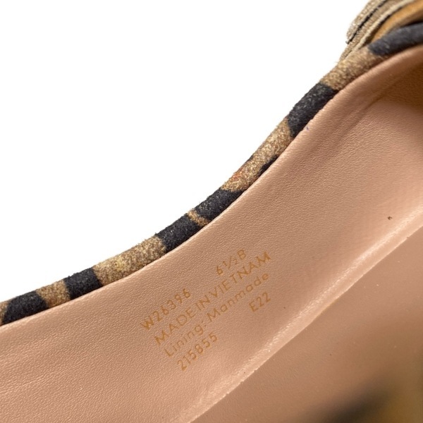 コールハーン COLE HAAN パンプス 6 1/2B - ライトブラウン×ブラウン×ダークブラウン レディース 豹柄/ウェッジソール/リボン 靴
