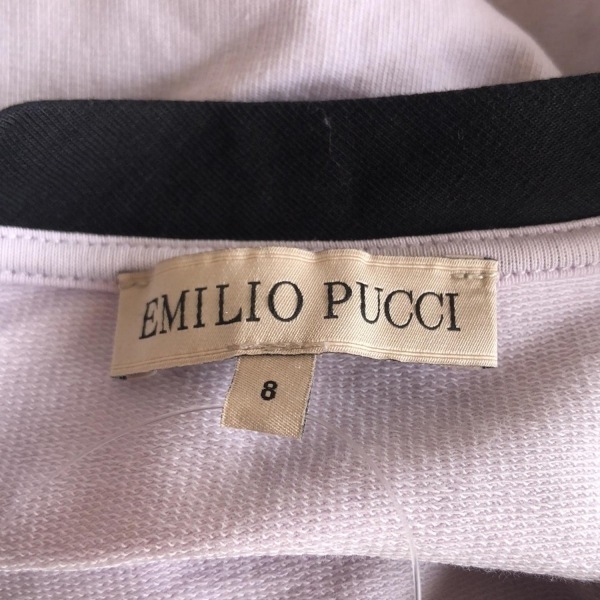 エミリオプッチ EMILIO PUCCI(PUCCI) 長袖カットソー サイズ8 M - 黒×ライトパープル×マルチ レディース トップス