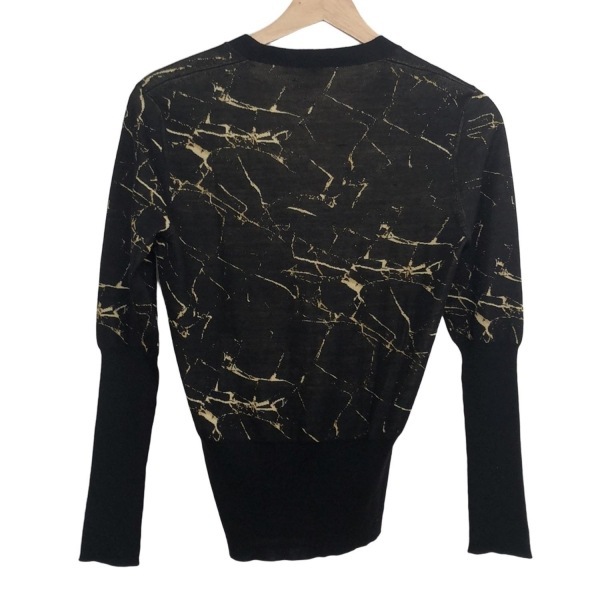 エルメス HERMES カーディガン サイズ36 S - 黒×アイボリー×ゴールド レディース 長袖/シルク トップス_画像2