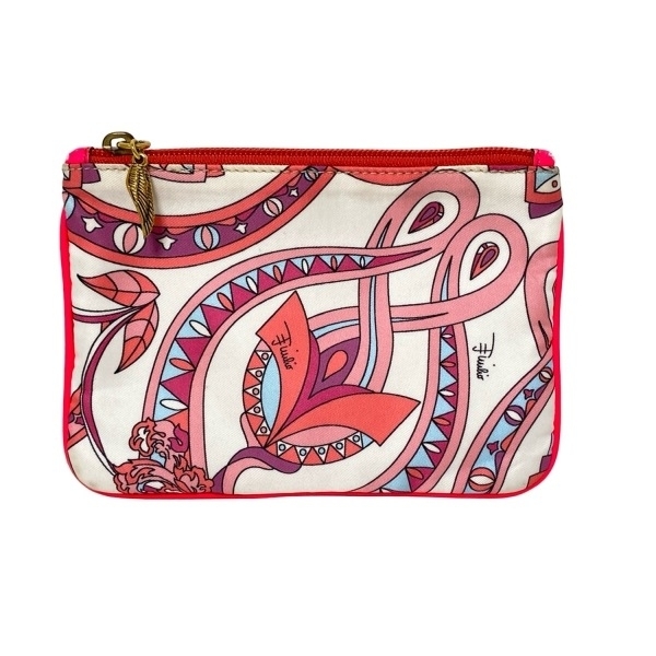 エミリオプッチ EMILIO PUCCI(PUCCI) - レザー 白×ピンク×マルチ ポーチ