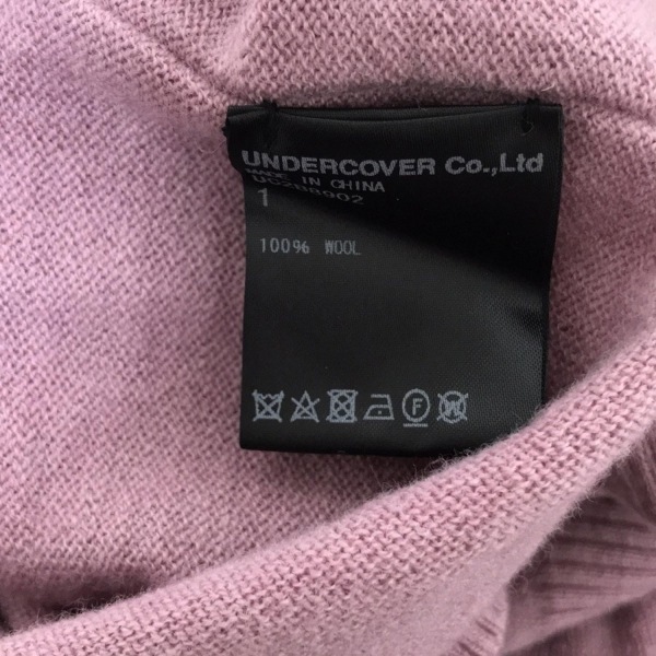 アンダーカバー UNDER COVER 長(zhǎng)袖セーター/ニット サイズ1 S - ピンク×レッド×グレー レディース クルーネック/ネコ/JUN TAKAHASHI