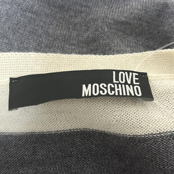 ラブモスキーノ LOVE MOSCHINO カーディガン - グレー×白 レディース 長袖/スター(星) トップス_画像3