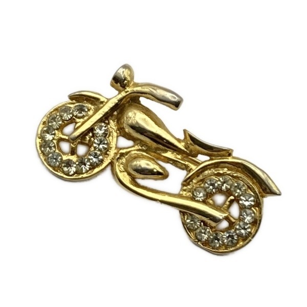 ヴェルサーチ VERSACE ブローチ ゴールド×クリア バイク アクセサリー（他）