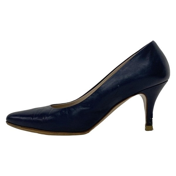 サルバトーレフェラガモ FERRAGAMO/SalvatoreFerragamo パンプス 5 1/2 D - レザー ダークネイビー レディース アウトソール張?zhí)鏈g 靴
